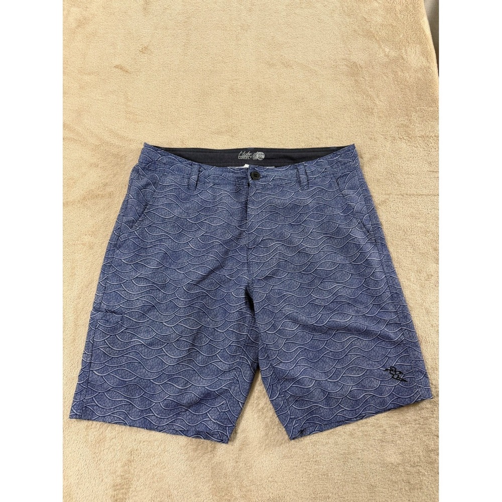 DaHui Hybrid Collection shorts Men's Size 34(36) AOP Waves Blue stretch EUC